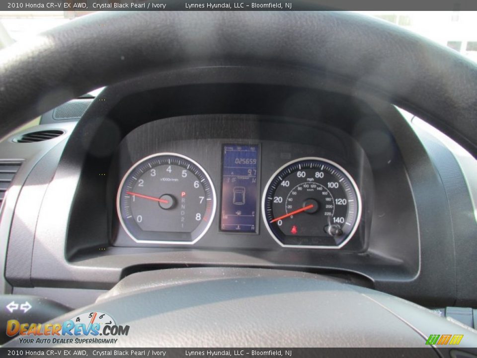 2010 Honda CR-V EX AWD Crystal Black Pearl / Ivory Photo #12