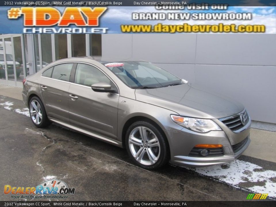 2012 Volkswagen CC Sport White Gold Metallic / Black/Cornsilk Beige Photo #1