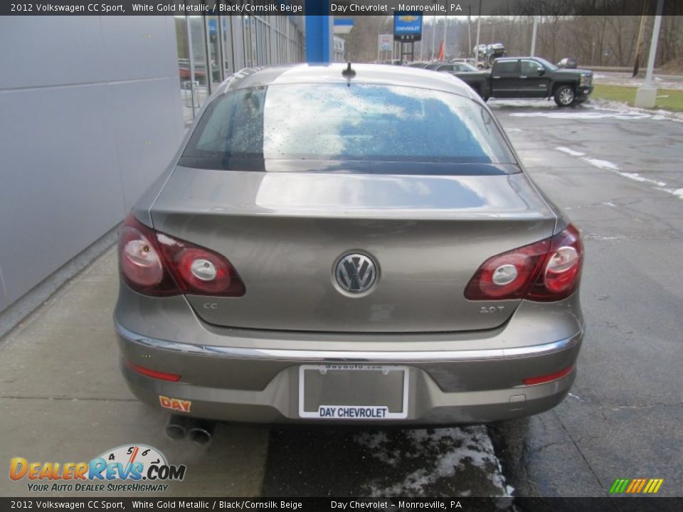 2012 Volkswagen CC Sport White Gold Metallic / Black/Cornsilk Beige Photo #5