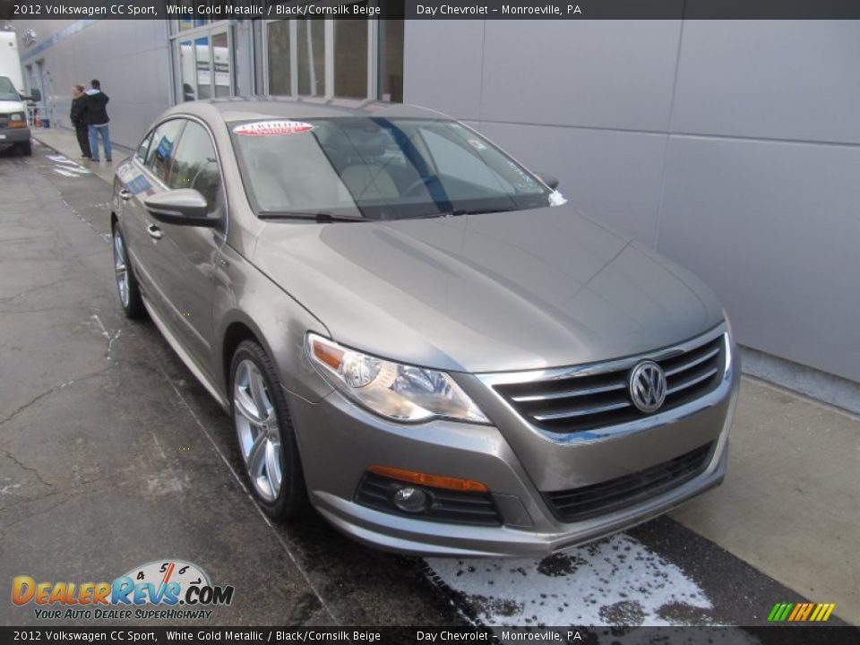 2012 Volkswagen CC Sport White Gold Metallic / Black/Cornsilk Beige Photo #9