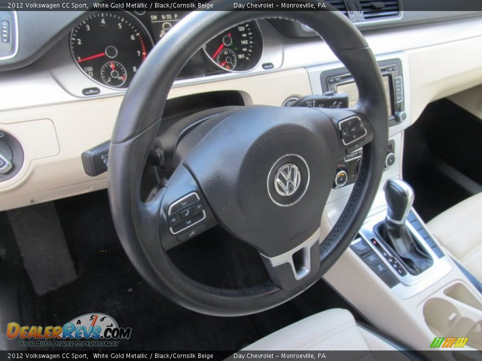 2012 Volkswagen CC Sport White Gold Metallic / Black/Cornsilk Beige Photo #13