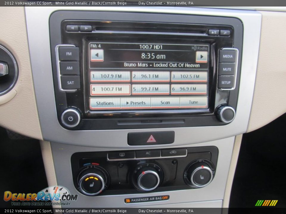 2012 Volkswagen CC Sport White Gold Metallic / Black/Cornsilk Beige Photo #14