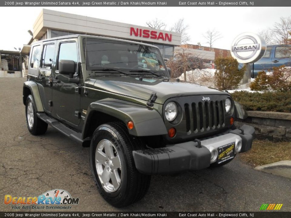 2008 Jeep Wrangler Unlimited Sahara 4x4 Jeep Green Metallic / Dark Khaki/Medium Khaki Photo #1