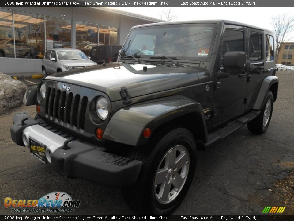 2008 Jeep Wrangler Unlimited Sahara 4x4 Jeep Green Metallic / Dark Khaki/Medium Khaki Photo #3