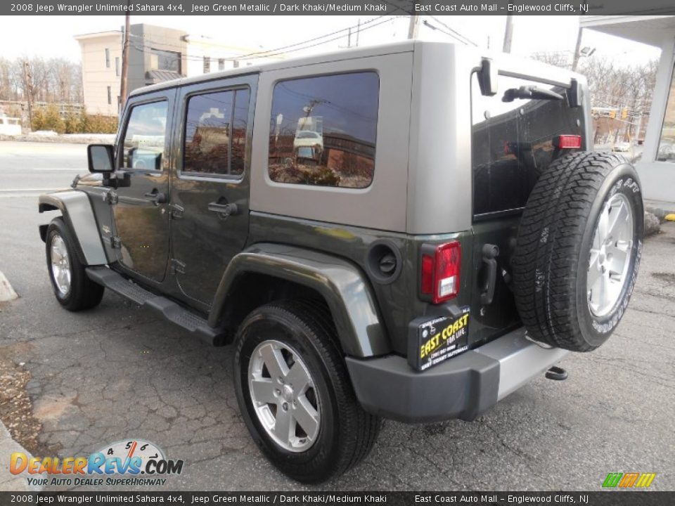 2008 Jeep Wrangler Unlimited Sahara 4x4 Jeep Green Metallic / Dark Khaki/Medium Khaki Photo #7