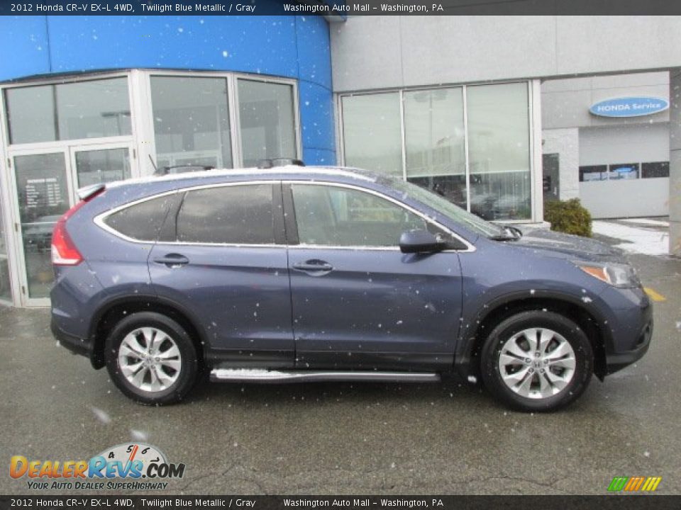 2012 Honda CR-V EX-L 4WD Twilight Blue Metallic / Gray Photo #2