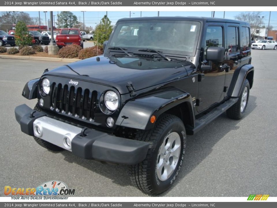 2014 Jeep Wrangler Unlimited Sahara 4x4 Black / Black/Dark Saddle Photo #1