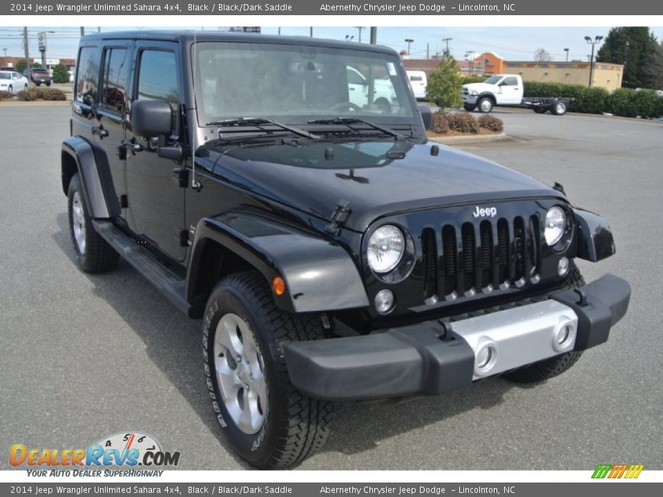 2014 Jeep Wrangler Unlimited Sahara 4x4 Black / Black/Dark Saddle Photo #2