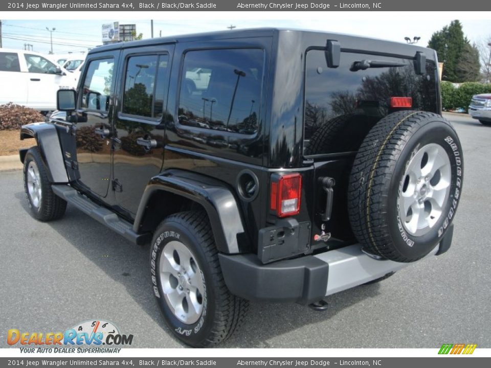 2014 Jeep Wrangler Unlimited Sahara 4x4 Black / Black/Dark Saddle Photo #4