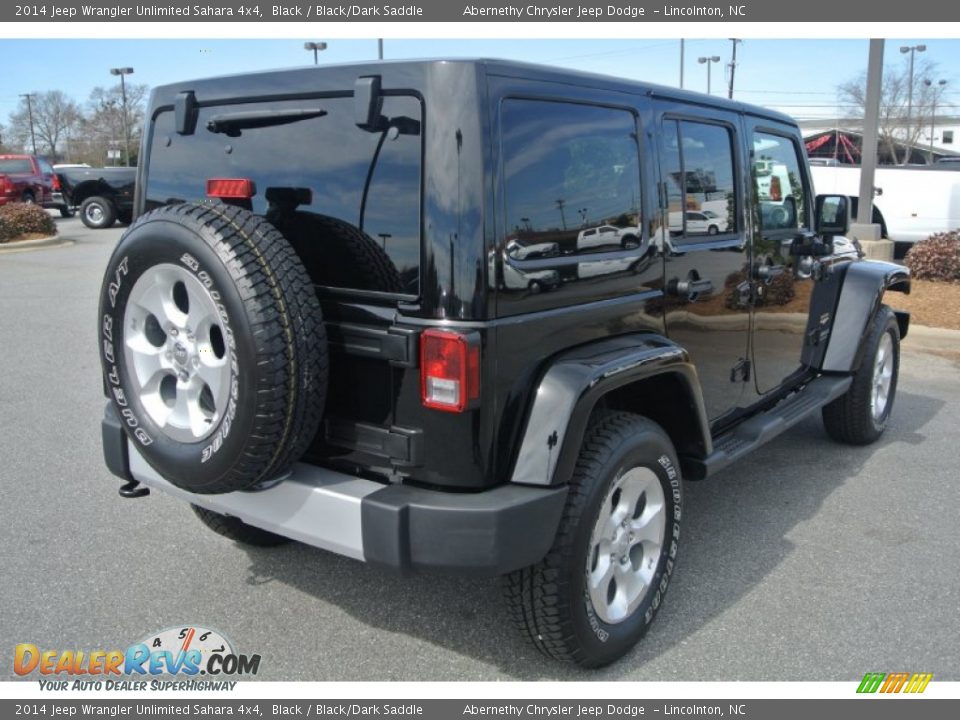 2014 Jeep Wrangler Unlimited Sahara 4x4 Black / Black/Dark Saddle Photo #5
