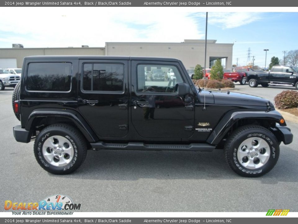 2014 Jeep Wrangler Unlimited Sahara 4x4 Black / Black/Dark Saddle Photo #6