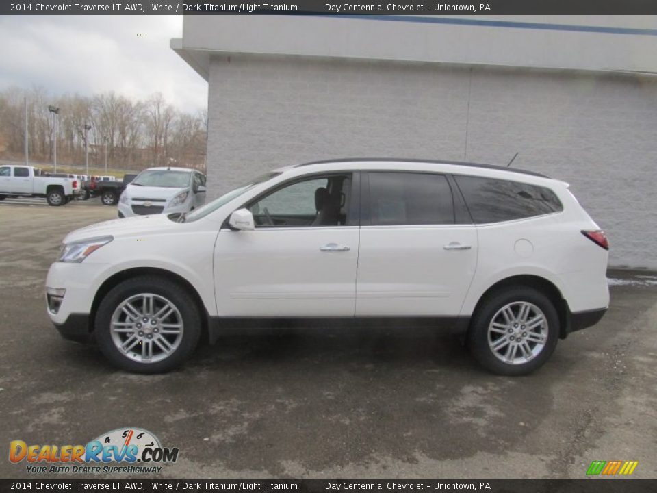 2014 Chevrolet Traverse LT AWD White / Dark Titanium/Light Titanium Photo #2