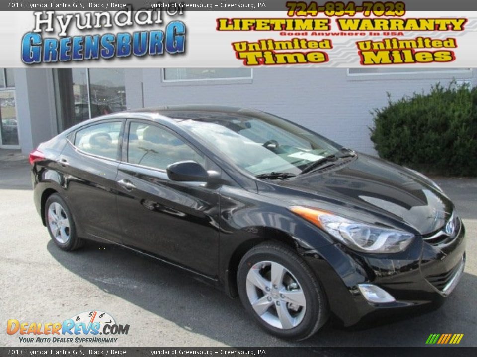 2013 Hyundai Elantra GLS Black / Beige Photo #1
