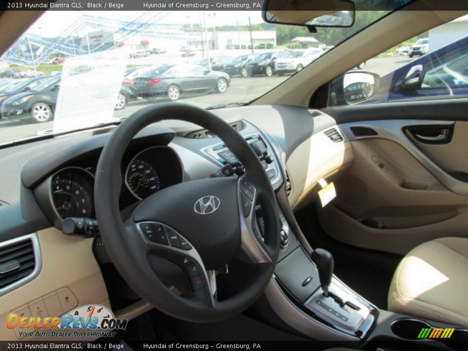 2013 Hyundai Elantra GLS Black / Beige Photo #7