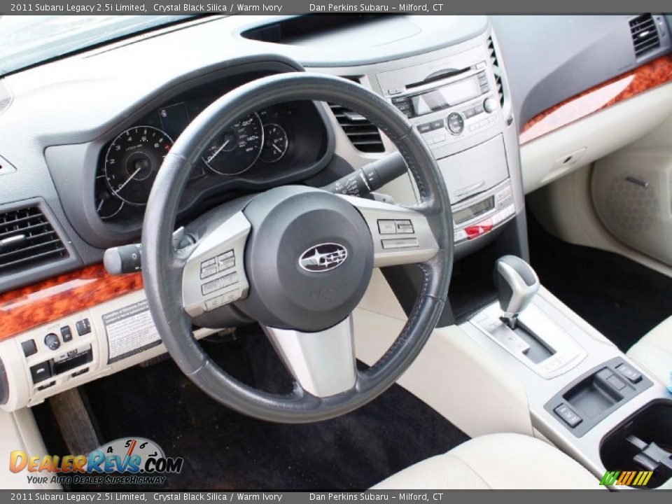 2011 Subaru Legacy 2.5i Limited Crystal Black Silica / Warm Ivory Photo #6