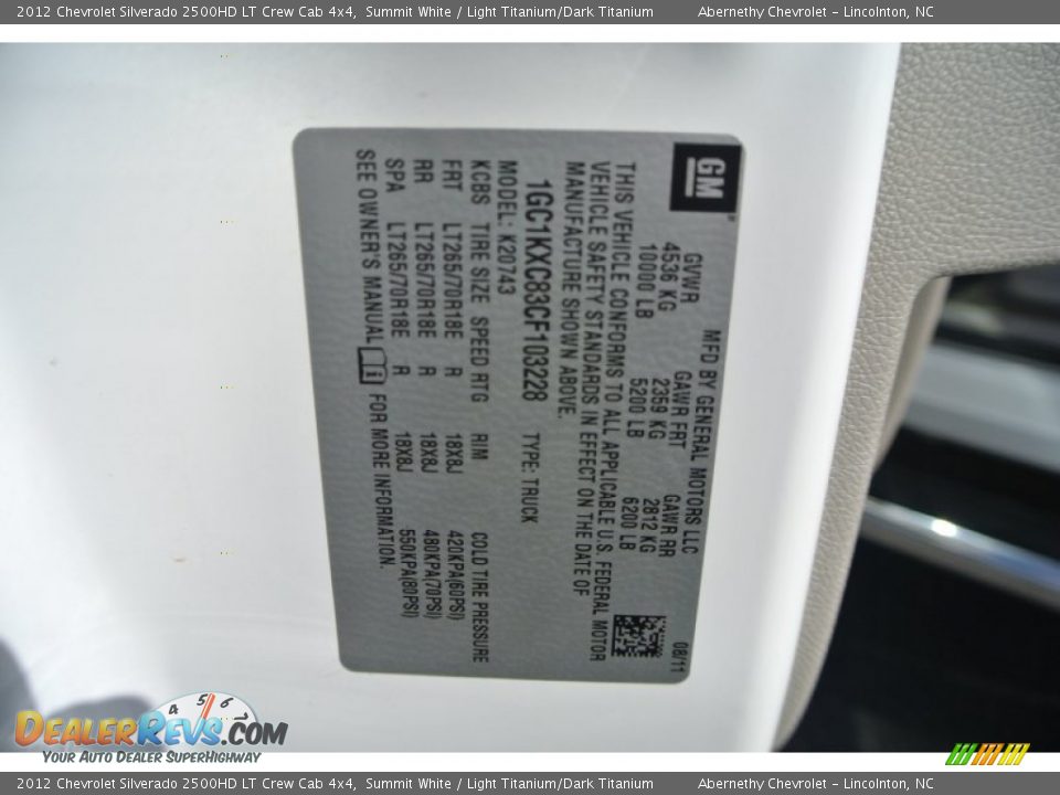 2012 Chevrolet Silverado 2500HD LT Crew Cab 4x4 Summit White / Light Titanium/Dark Titanium Photo #7
