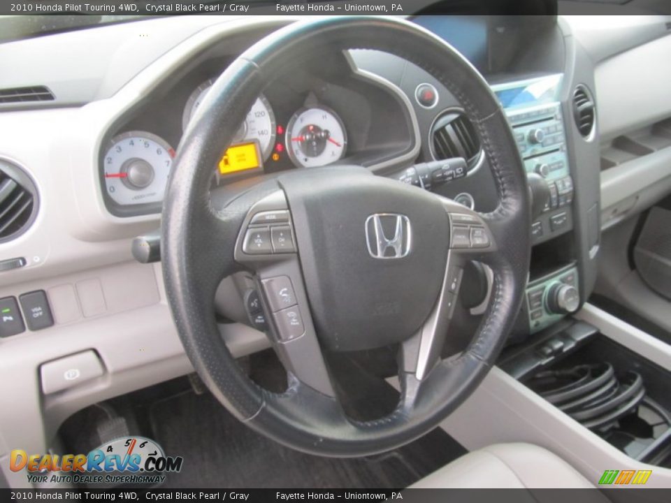 2010 Honda Pilot Touring 4WD Crystal Black Pearl / Gray Photo #11