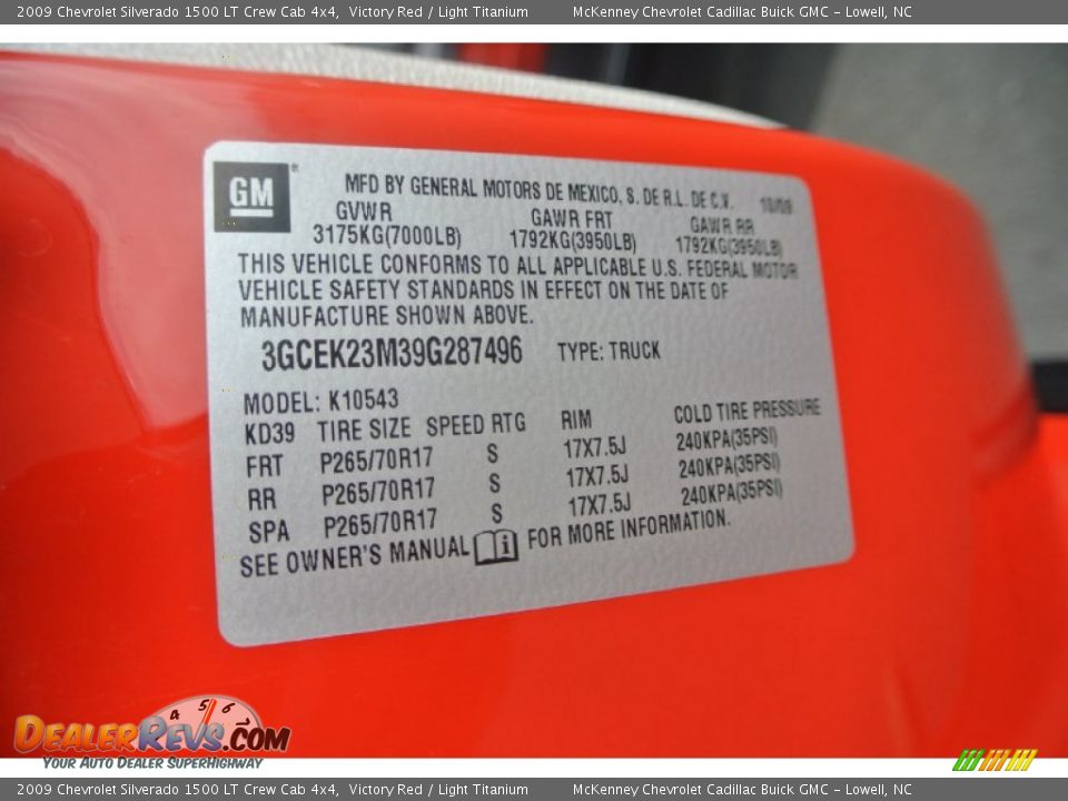 2009 Chevrolet Silverado 1500 LT Crew Cab 4x4 Victory Red / Light Titanium Photo #10