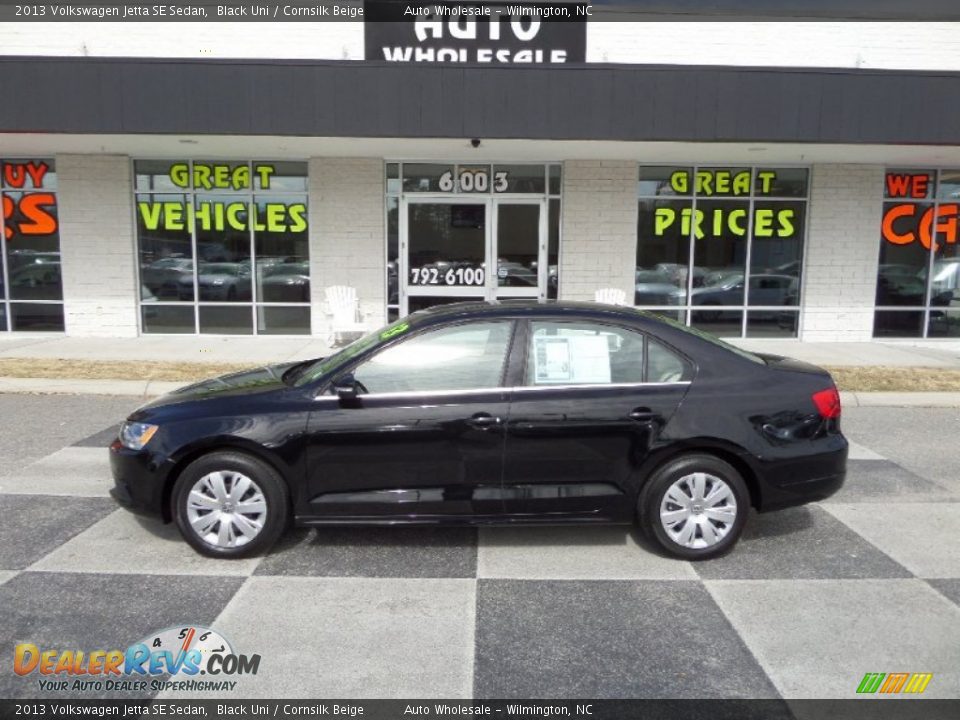 2013 Volkswagen Jetta SE Sedan Black Uni / Cornsilk Beige Photo #1