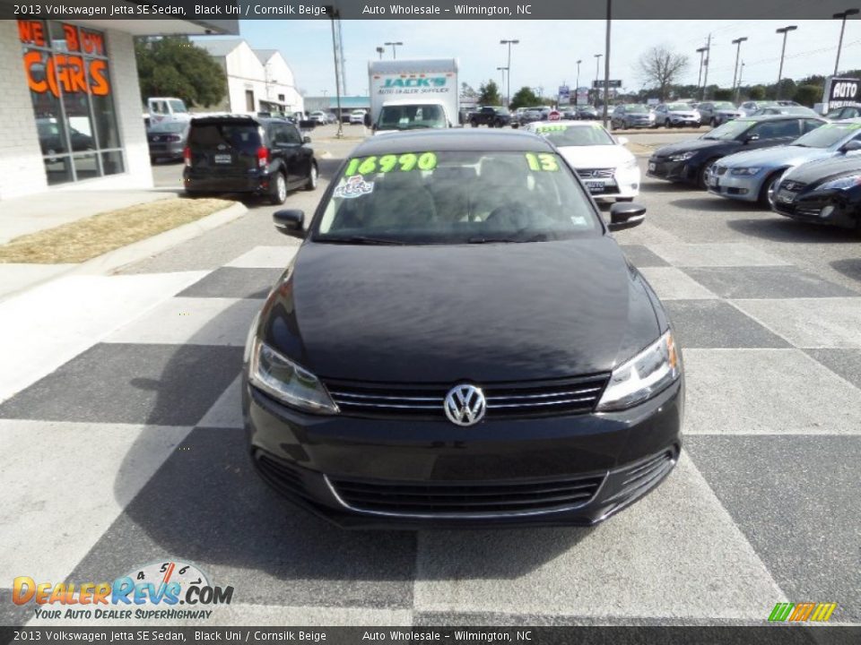 2013 Volkswagen Jetta SE Sedan Black Uni / Cornsilk Beige Photo #2
