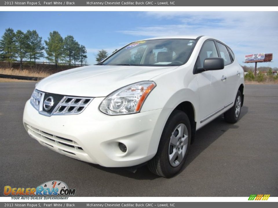 2013 Nissan Rogue S Pearl White / Black Photo #2