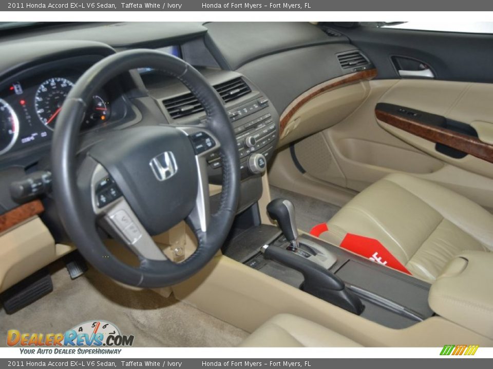 2011 Honda Accord EX-L V6 Sedan Taffeta White / Ivory Photo #11