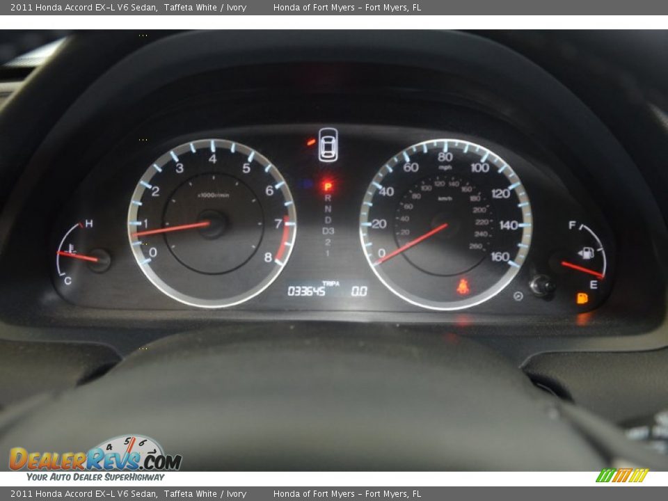 2011 Honda Accord EX-L V6 Sedan Taffeta White / Ivory Photo #21