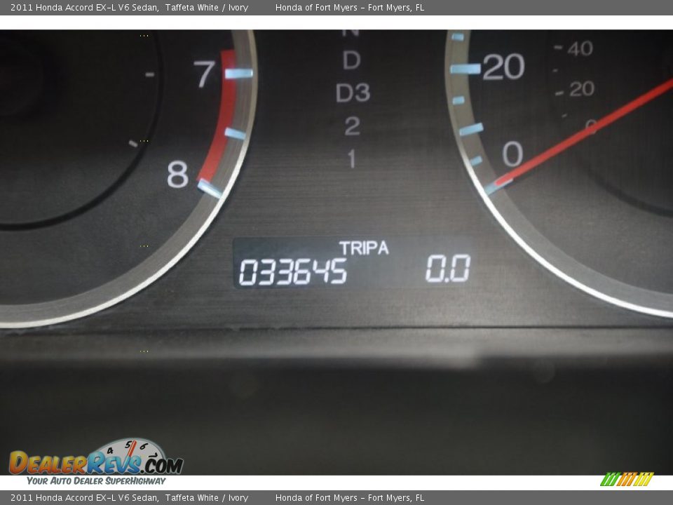 2011 Honda Accord EX-L V6 Sedan Taffeta White / Ivory Photo #22