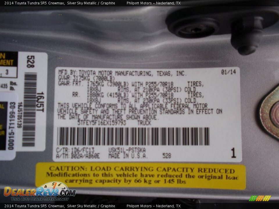 2014 Toyota Tundra SR5 Crewmax Silver Sky Metallic / Graphite Photo #34