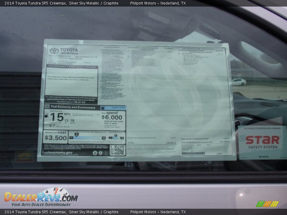 2014 Toyota Tundra SR5 Crewmax Silver Sky Metallic / Graphite Photo #35