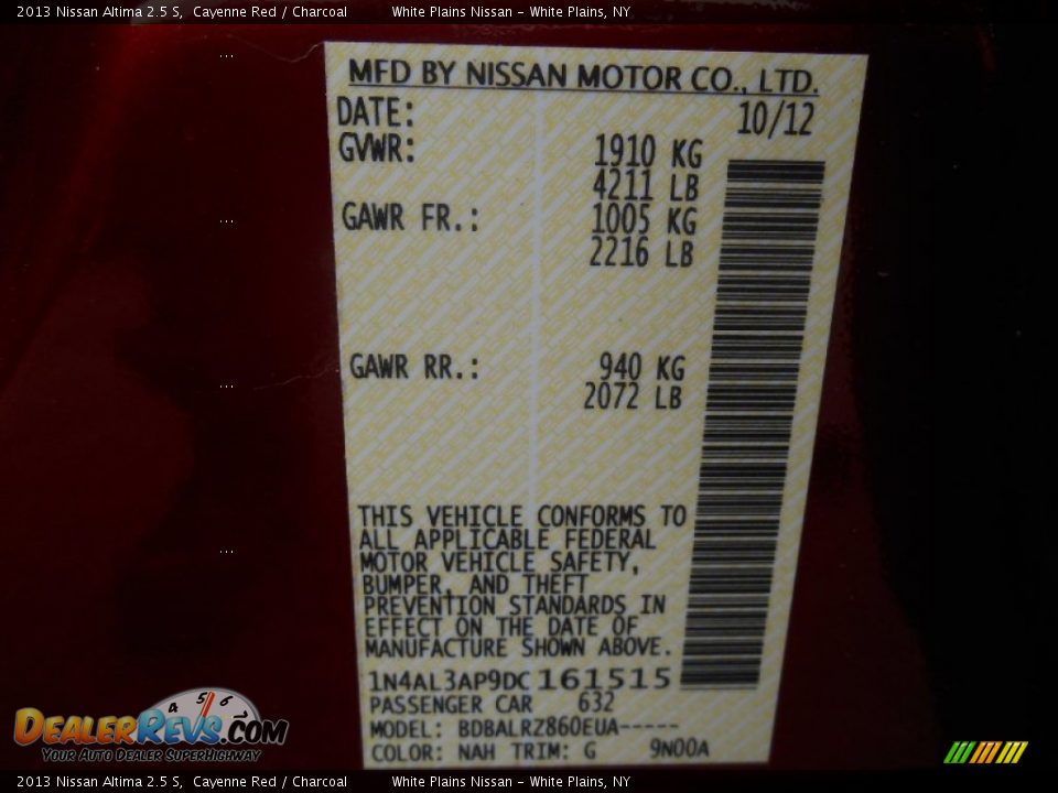 2013 Nissan Altima 2.5 S Cayenne Red / Charcoal Photo #22