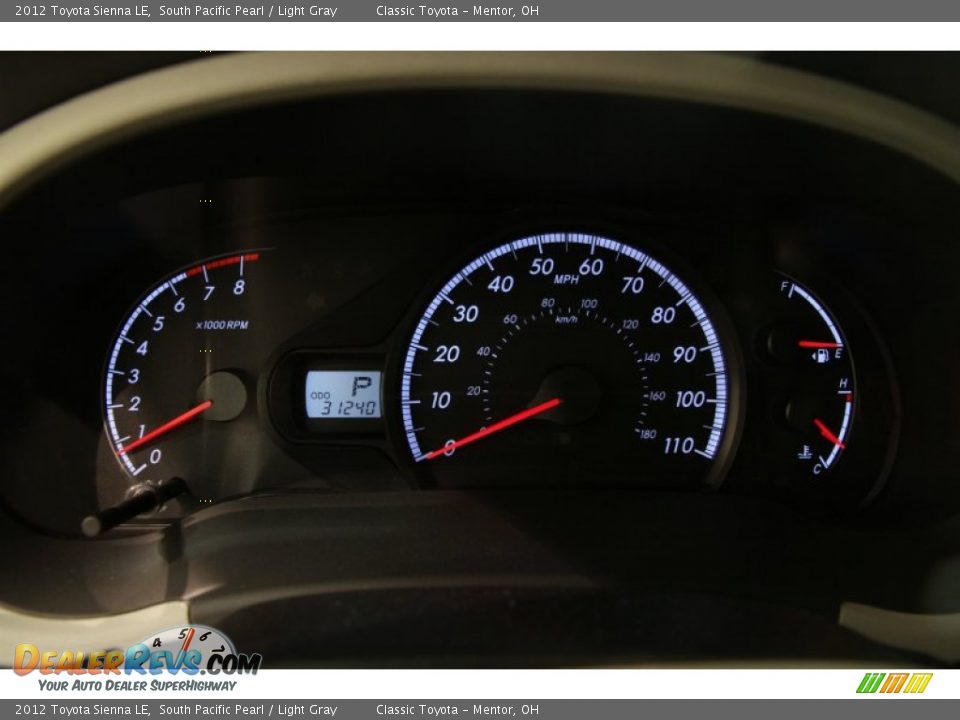 2012 Toyota Sienna LE South Pacific Pearl / Light Gray Photo #11