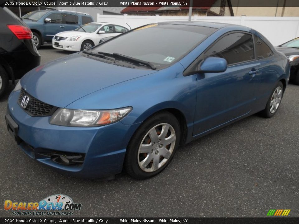 2009 Honda Civic LX Coupe Atomic Blue Metallic / Gray Photo #7