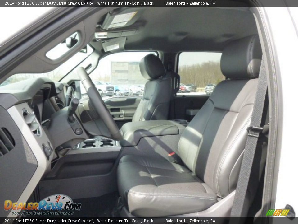 2014 Ford F250 Super Duty Lariat Crew Cab 4x4 White Platinum Tri-Coat / Black Photo #10