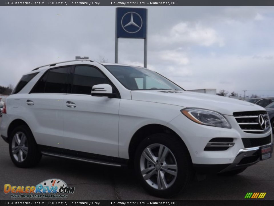 2014 Mercedes-Benz ML 350 4Matic Polar White / Grey Photo #3