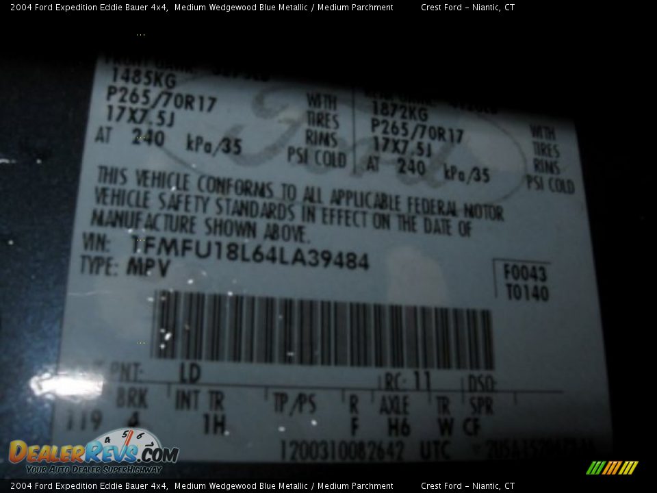 2004 Ford Expedition Eddie Bauer 4x4 Medium Wedgewood Blue Metallic / Medium Parchment Photo #15