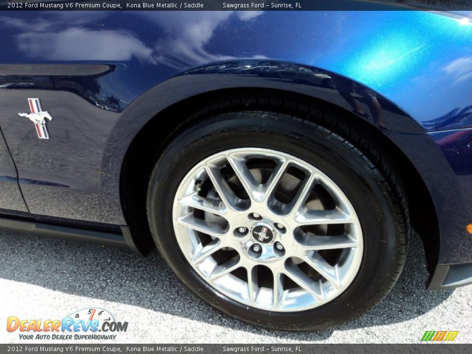 2012 Ford Mustang V6 Premium Coupe Kona Blue Metallic / Saddle Photo #3
