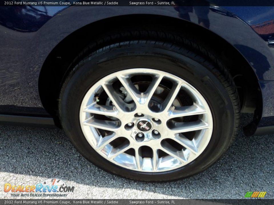 2012 Ford Mustang V6 Premium Coupe Kona Blue Metallic / Saddle Photo #10