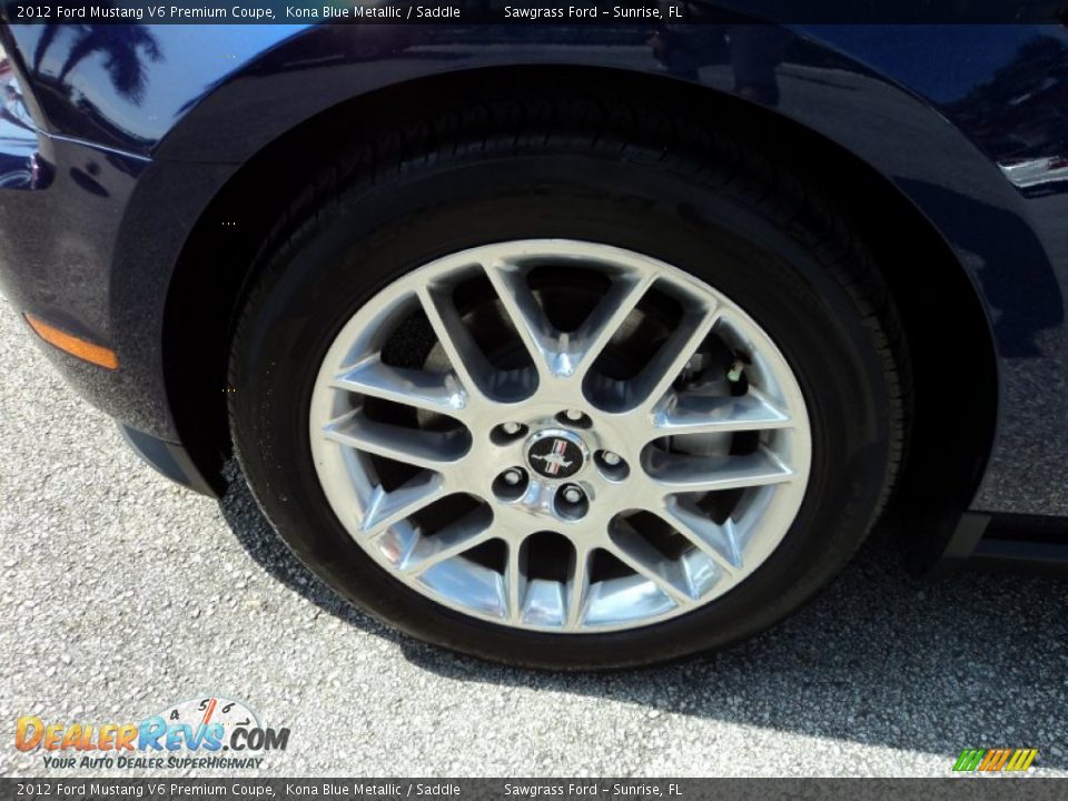 2012 Ford Mustang V6 Premium Coupe Kona Blue Metallic / Saddle Photo #11