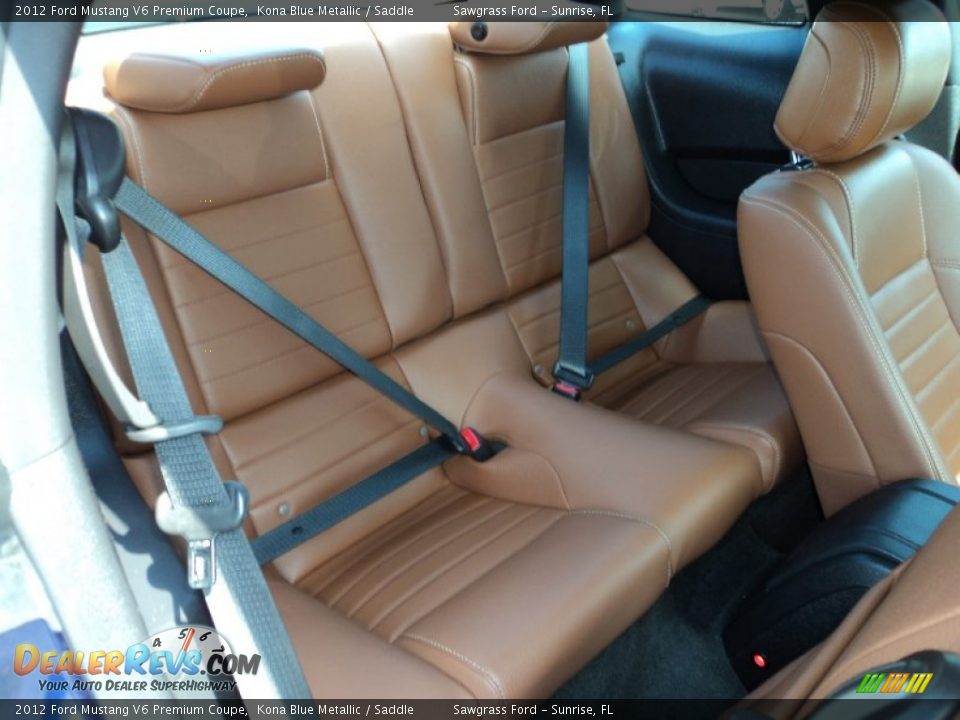 2012 Ford Mustang V6 Premium Coupe Kona Blue Metallic / Saddle Photo #22