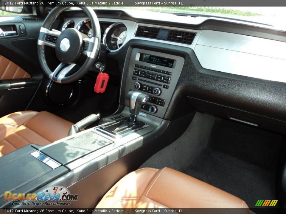 2012 Ford Mustang V6 Premium Coupe Kona Blue Metallic / Saddle Photo #23