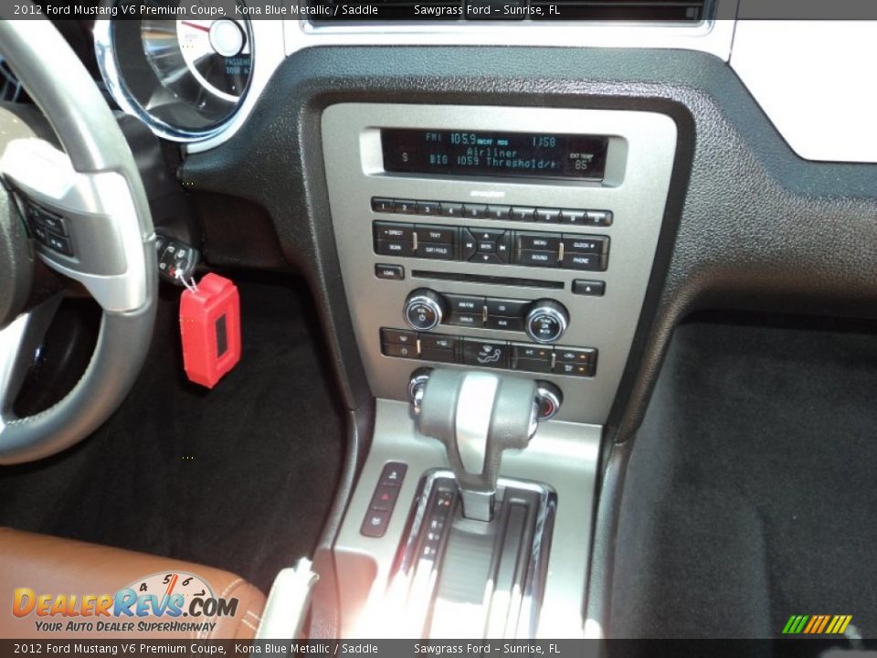 2012 Ford Mustang V6 Premium Coupe Kona Blue Metallic / Saddle Photo #25