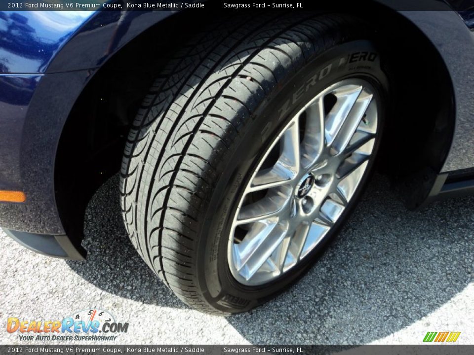 2012 Ford Mustang V6 Premium Coupe Kona Blue Metallic / Saddle Photo #29
