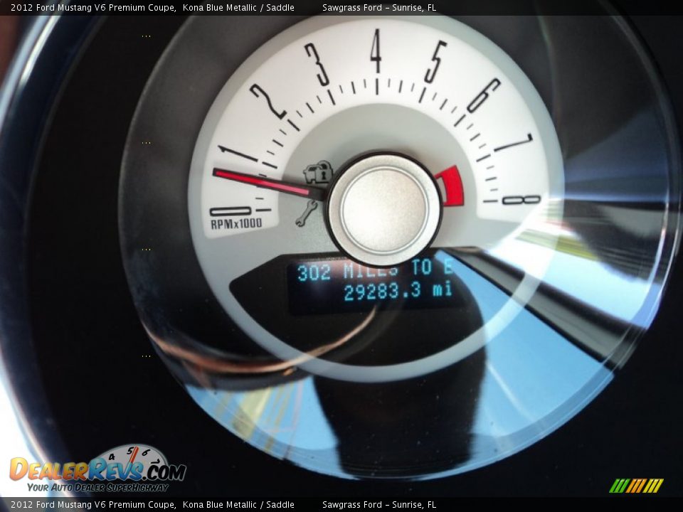 2012 Ford Mustang V6 Premium Coupe Kona Blue Metallic / Saddle Photo #30