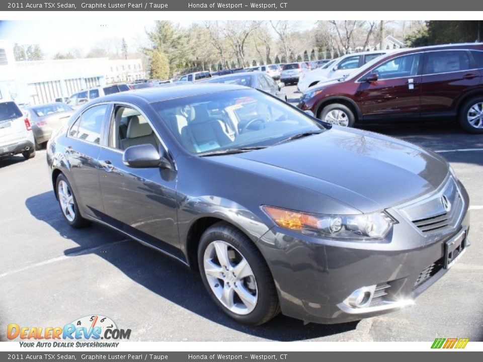 2011 Acura TSX Sedan Graphite Luster Pearl / Taupe Photo #3