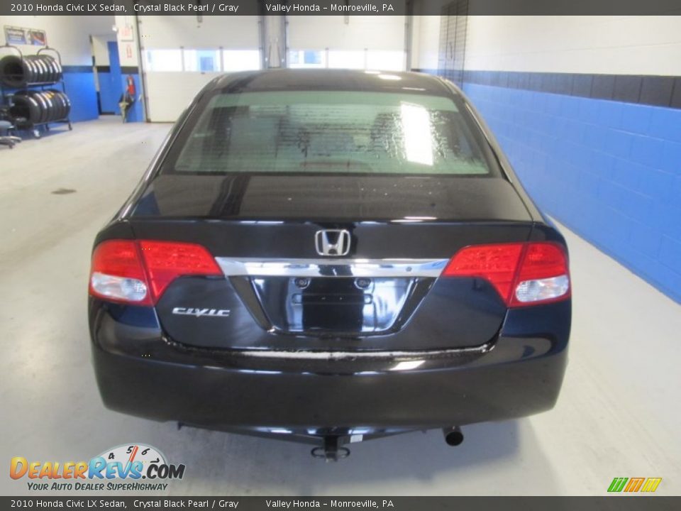 2010 Honda Civic LX Sedan Crystal Black Pearl / Gray Photo #4
