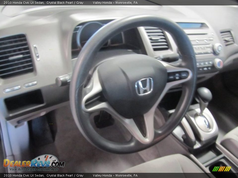2010 Honda Civic LX Sedan Crystal Black Pearl / Gray Photo #11