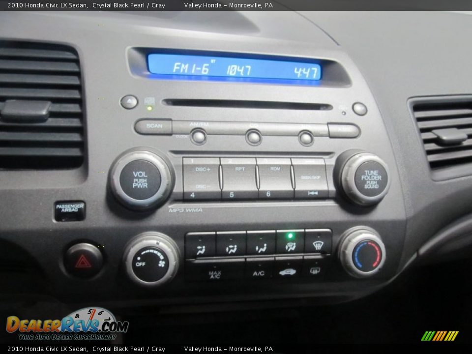 2010 Honda Civic LX Sedan Crystal Black Pearl / Gray Photo #13