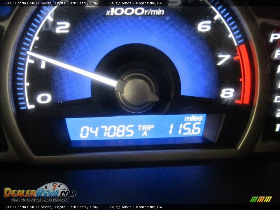 2010 Honda Civic LX Sedan Crystal Black Pearl / Gray Photo #15