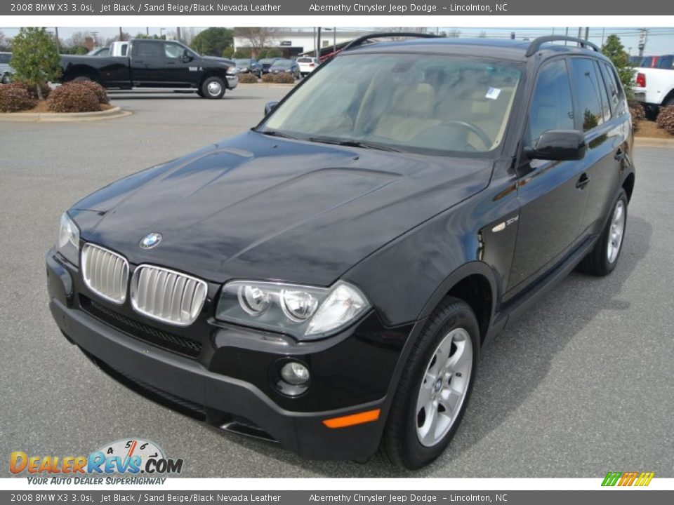 2008 BMW X3 3.0si Jet Black / Sand Beige/Black Nevada Leather Photo #1